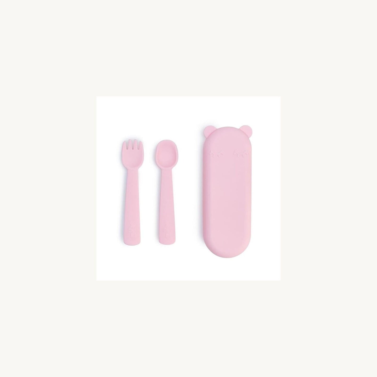 WMBT Feedie Fork & Spoon Set Powder Pink – children's product by We Might Be Tiny | Aster & Ruby