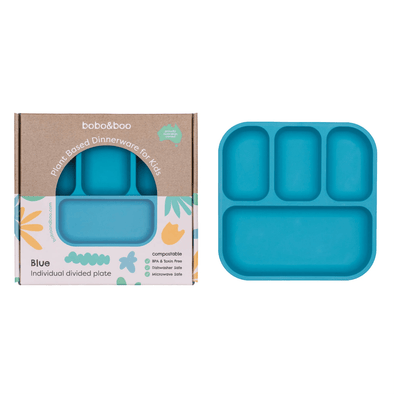 Bobo & Boo Bento Style Divided Plate Blue