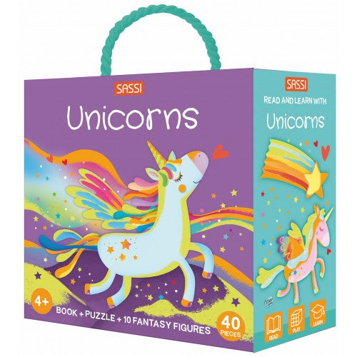 Sassi Junior Sassi 3D Puzzle and Book Set Learn Numbers With Unicorns | Aster & Ruby