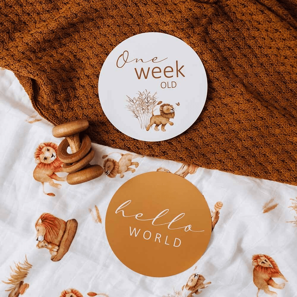 Milestone Cards Lion/Sunrise Gold - Aster & Ruby