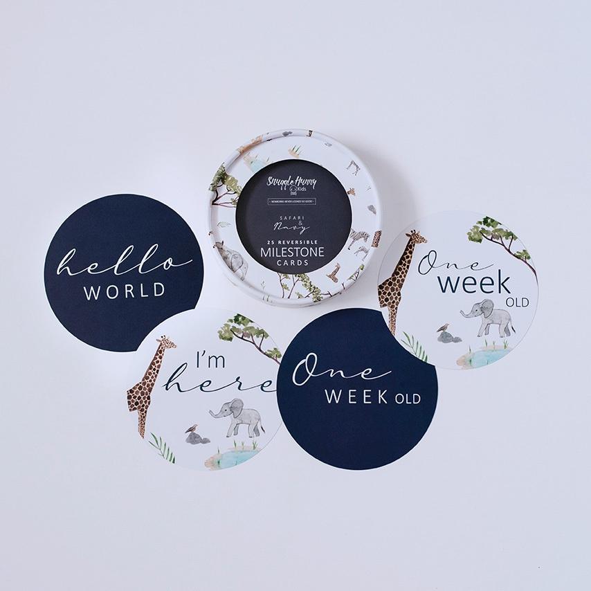 Milestone Cards Safari/Navy - Aster & Ruby