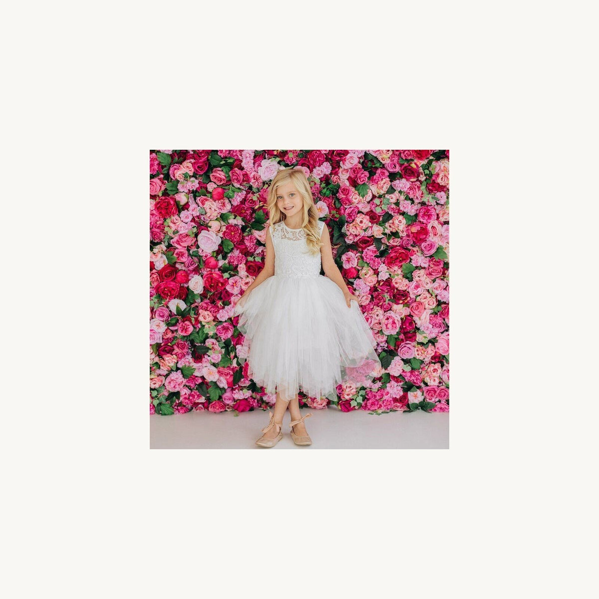 Designer Kidz Tara Heart Back Dress Ivory | Aster & Ruby