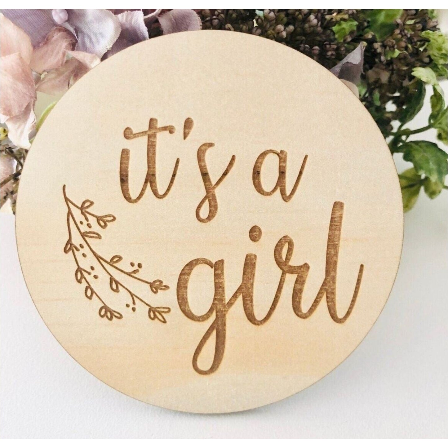 Timber Tinkers Timber Tinkers It's A Girl Wood Disc | Aster & Ruby