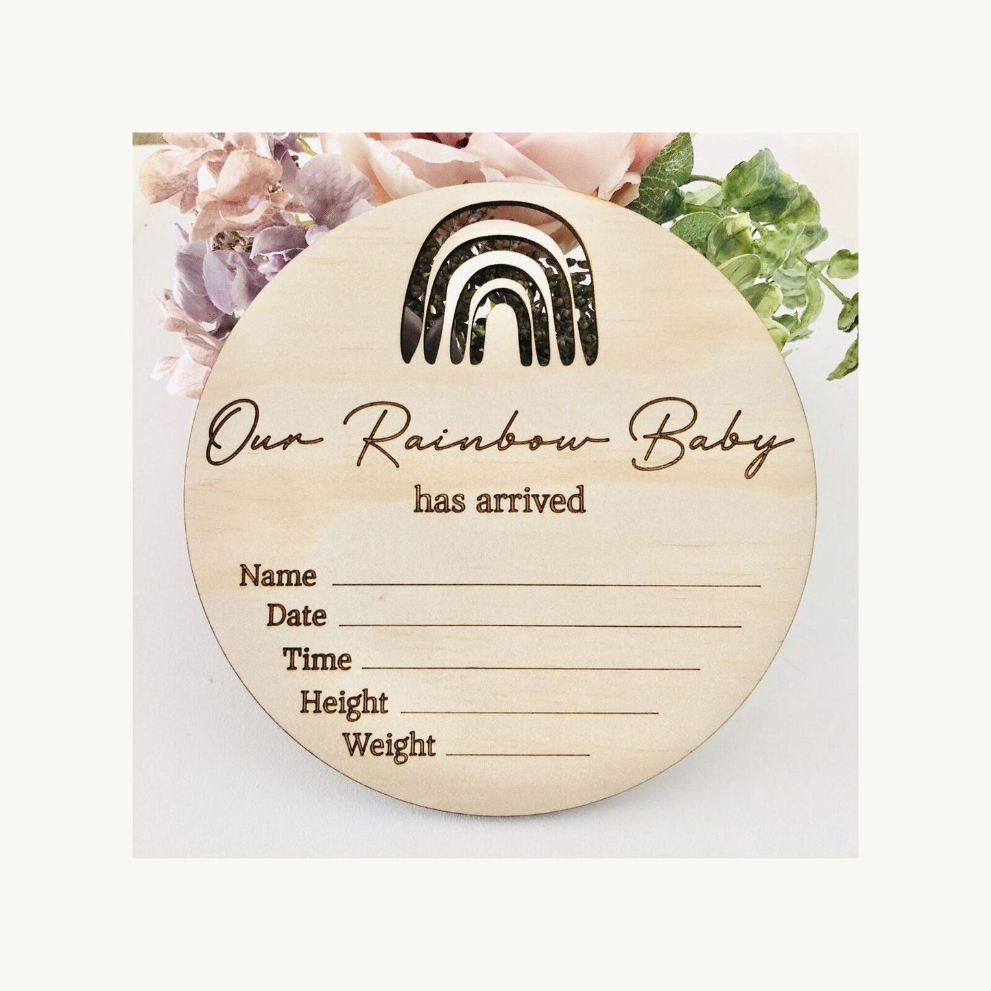 Timber Tinkers Timber Tinkers Rainbow Baby Birth Disc | Aster & Ruby