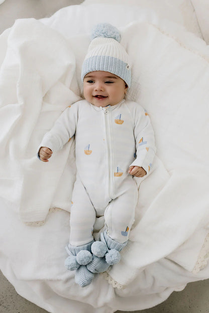 Baby Knit Beanie | Soft Blue