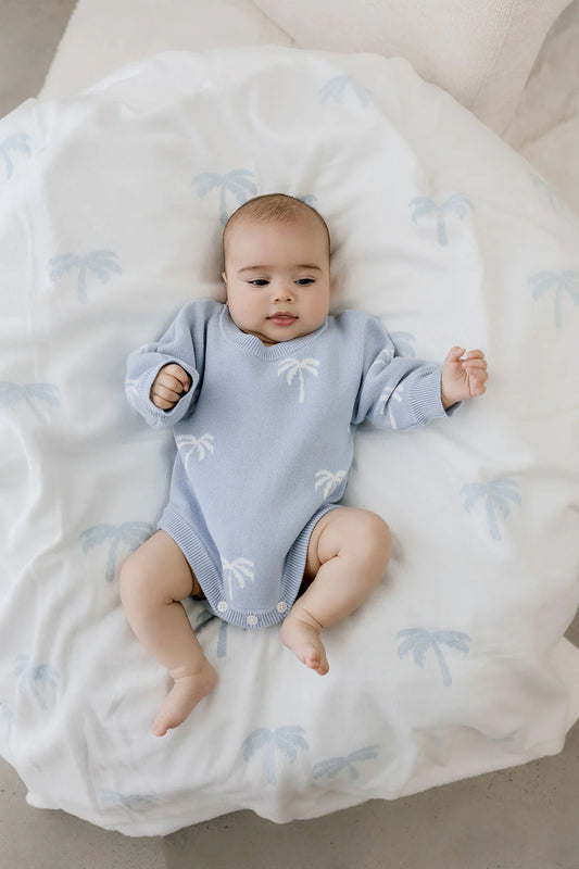 Beach Palms Knit Romper