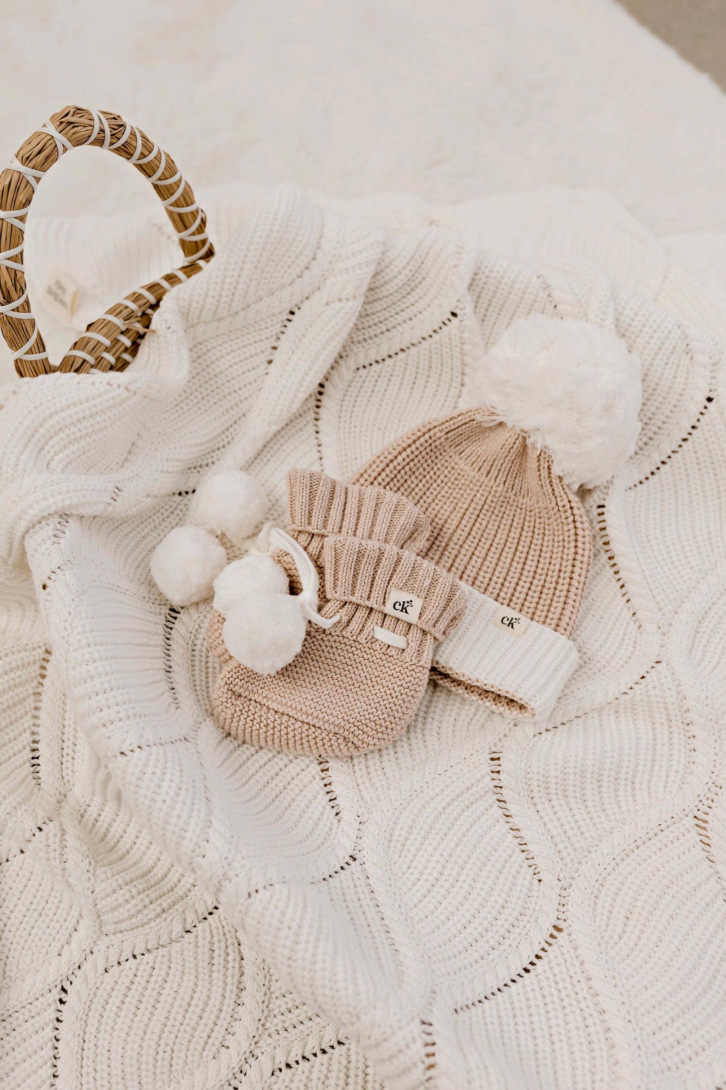 Knit Booties | Biscotti Poms