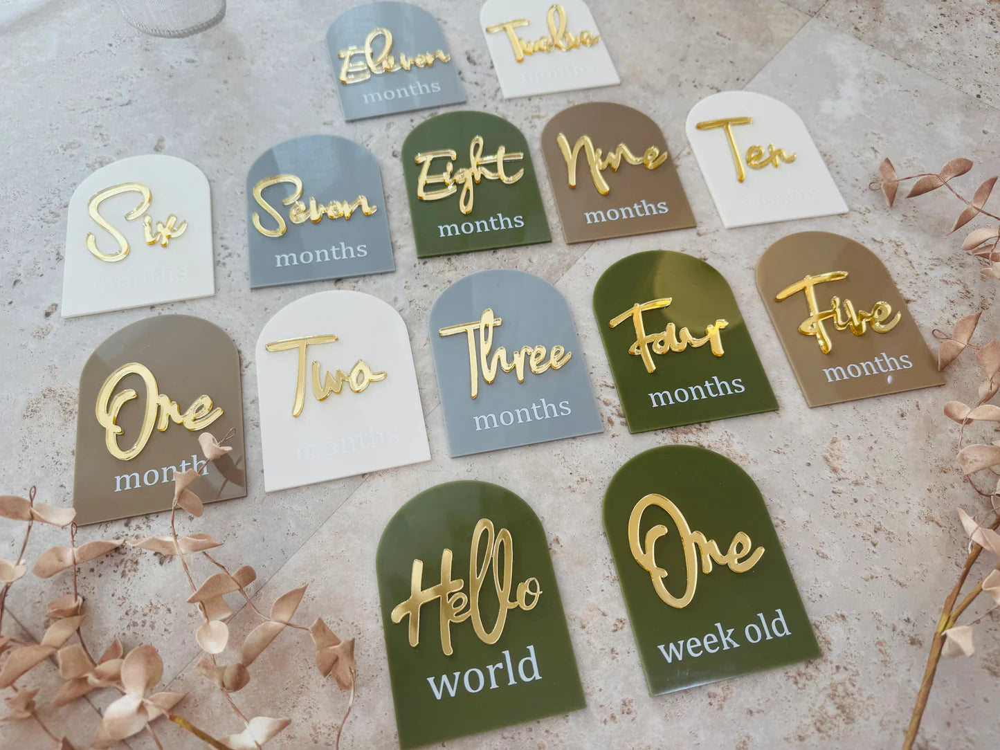 Milestone Cards - Olive