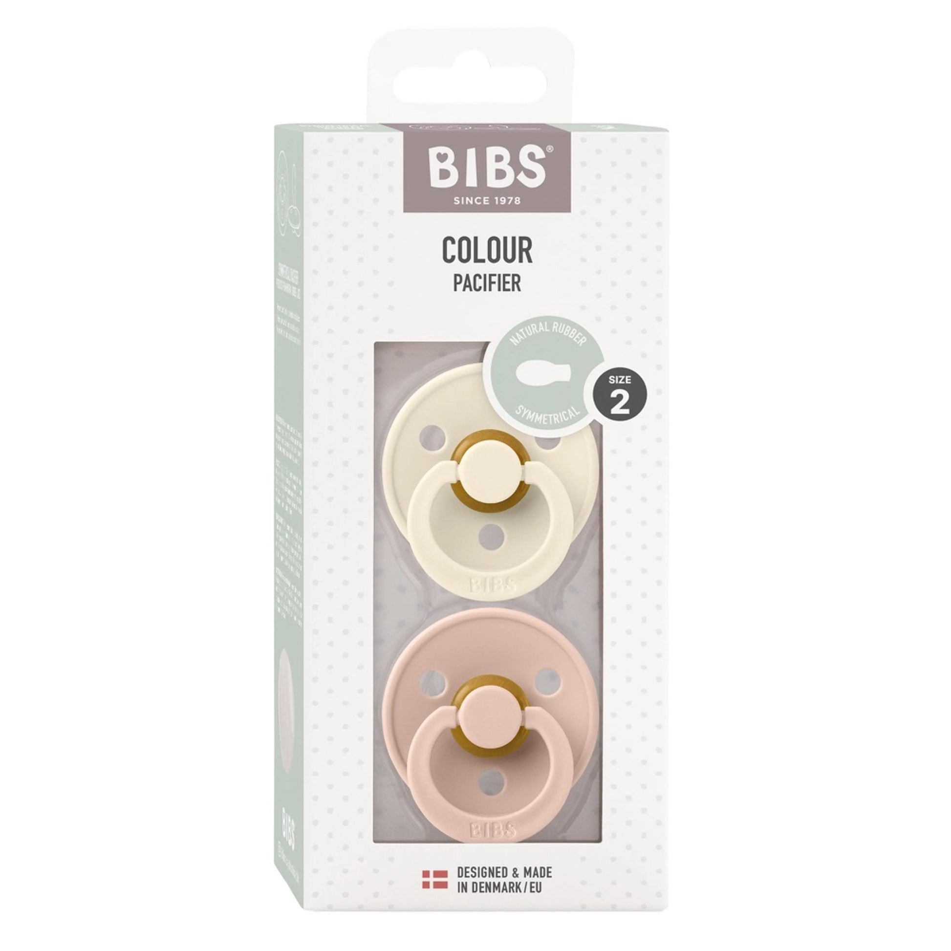 BIBS Pacifier Colour Symmetrical 2pk Ivory/Blush | Aster & Ruby