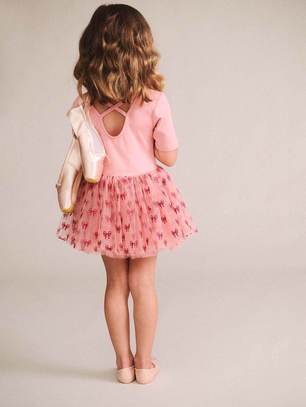 Glitter Bow Tutu Tulle Dress