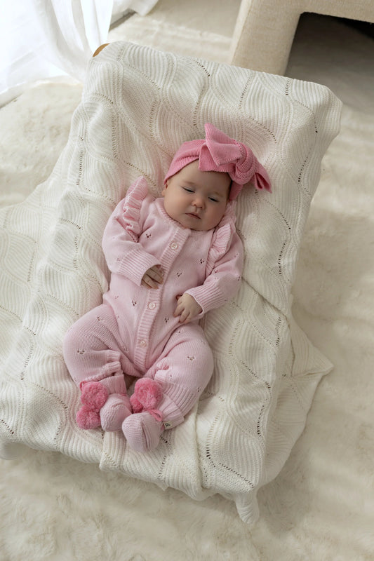 Pointelle Knit Romper | Classic Pink