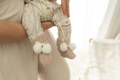 Knit Booties | Biscotti Poms