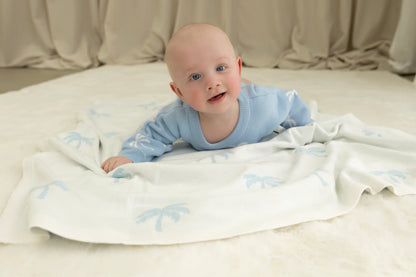 Reversible Knit Blanket | Ocean Palms