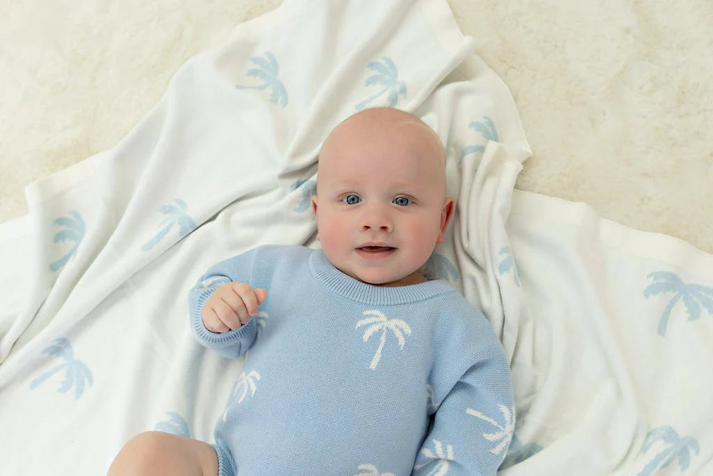 Beach Palms Knit Romper