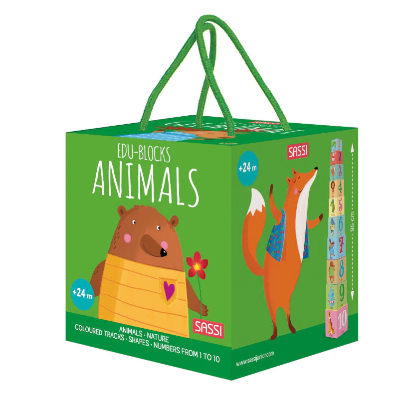 Edu Animals Blocks & Book Set – 10pc