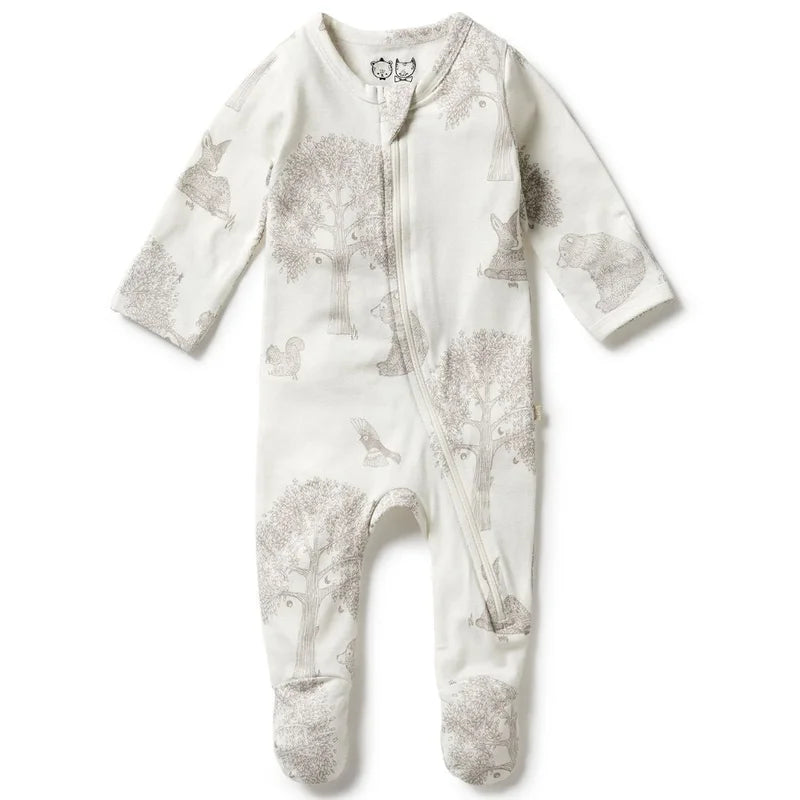 Organic Zipsuit with Feet Welcome to the World