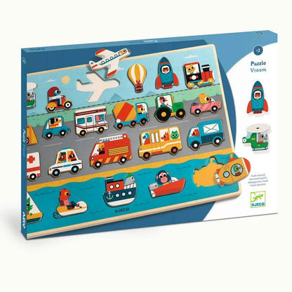 22 Piece Transport Wooden Puzzle - Aster & Ruby