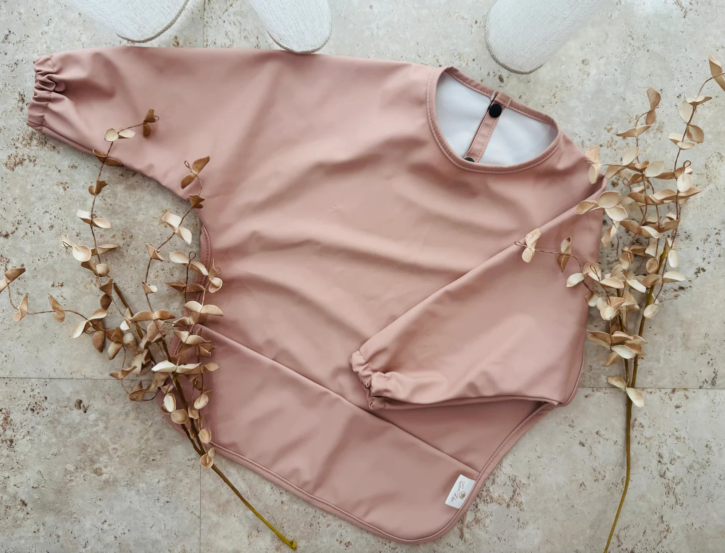 Long Sleeve Smock Bib - Small / Dusty Pink