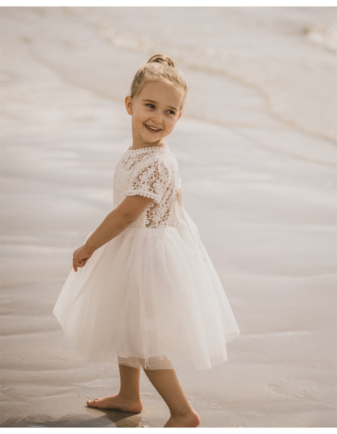 Bebe Lace Bodice W Back Bow Dress | Aster & Ruby