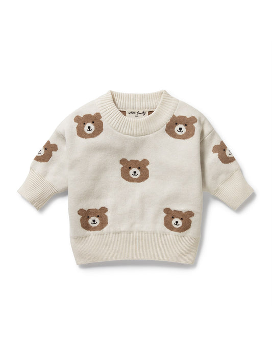 Wilson & Frenchy Beary Cute Organic Knitted Jacquard Jumper | Aster & Ruby