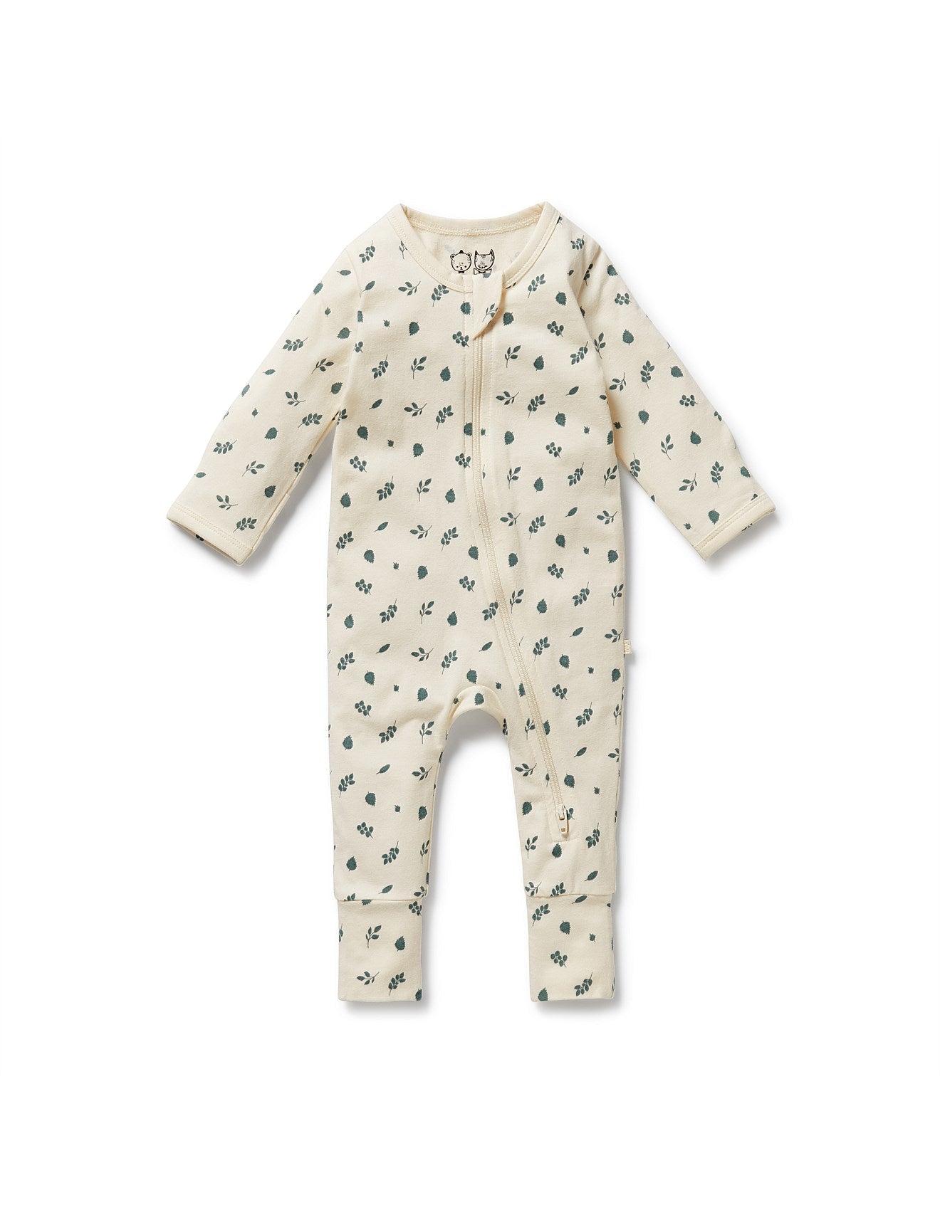 Wilson & Frenchy Twilight Leaf Organic Zipsuit with Feet | Aster & Ruby