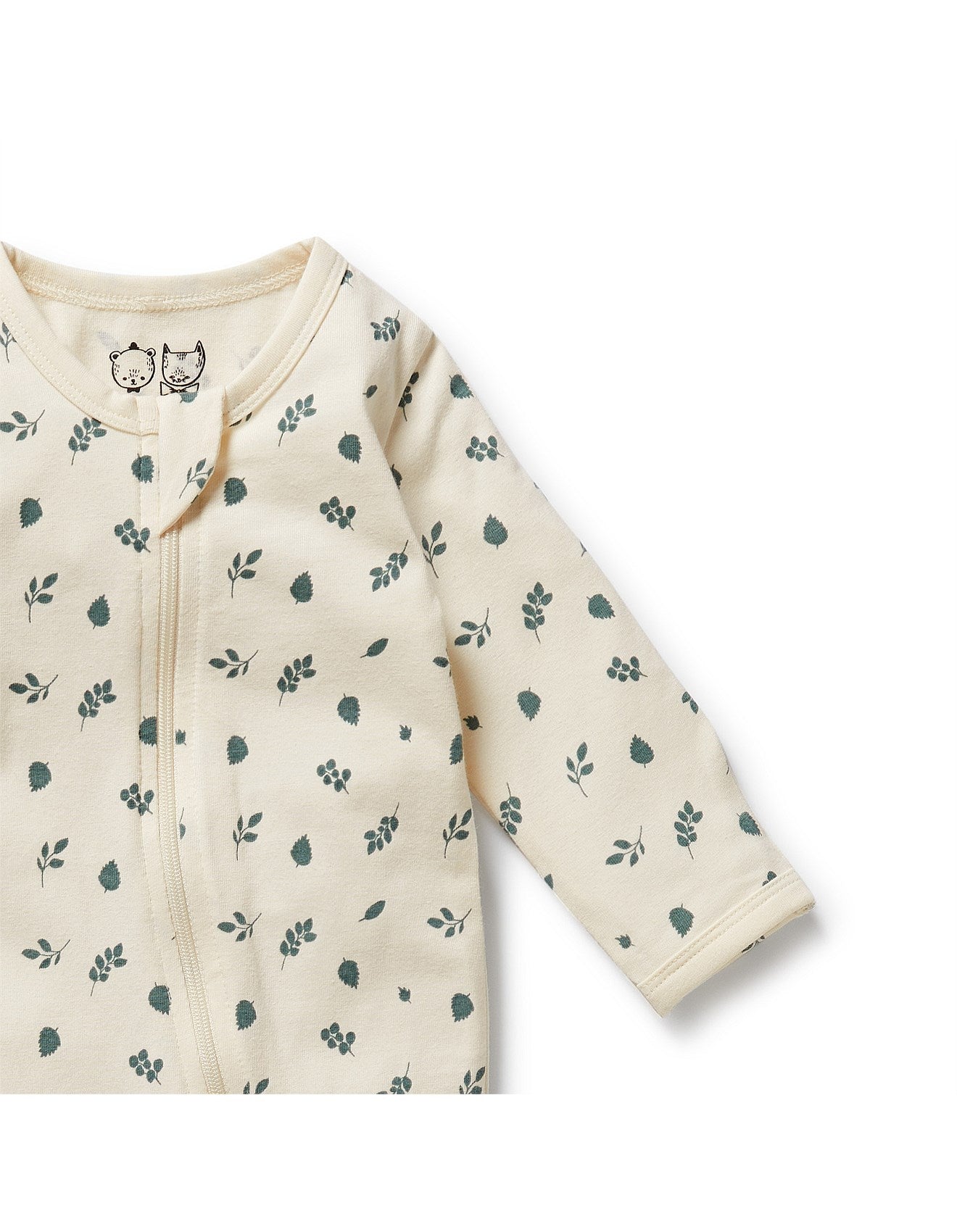 Wilson & Frenchy Twilight Leaf Organic Zipsuit with Feet | Aster & Ruby