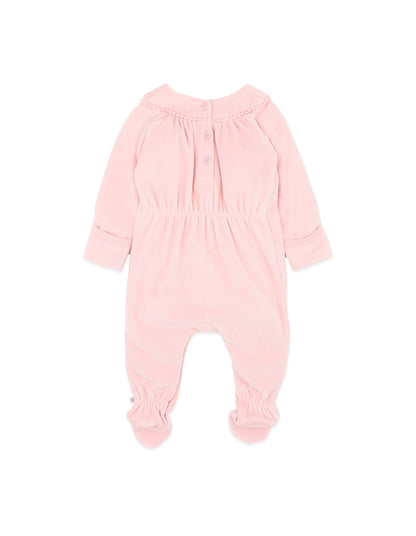 Wild Garden Embroidered Velour Zip Onesie