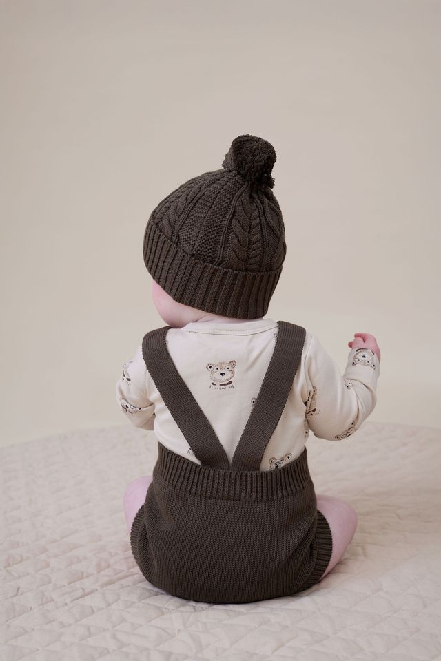 Espresso Cable Knit Romper