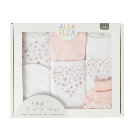 6pcs Organic Cotton Clothing Set Girl Floral