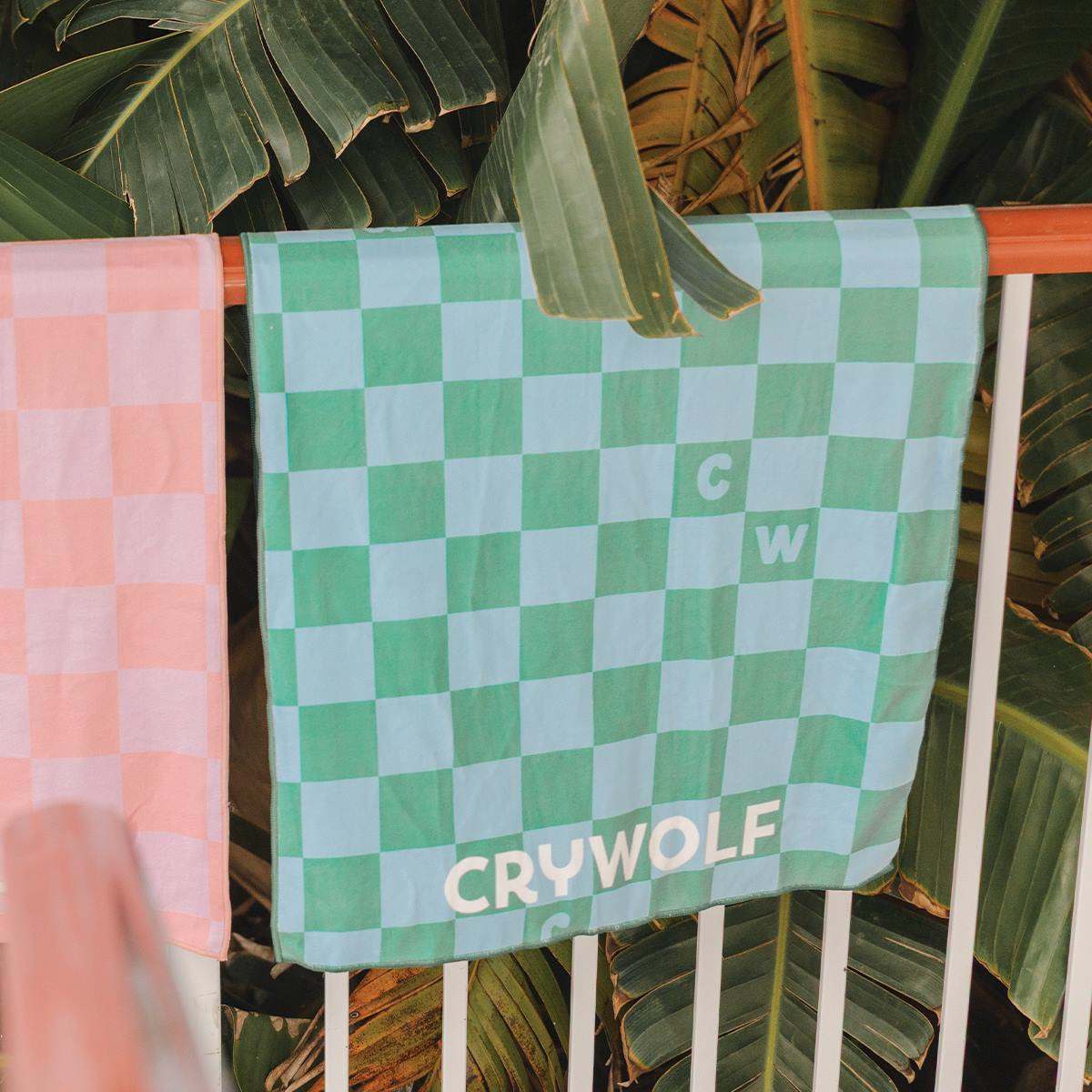Rapid Dry Towel Sea Green Check