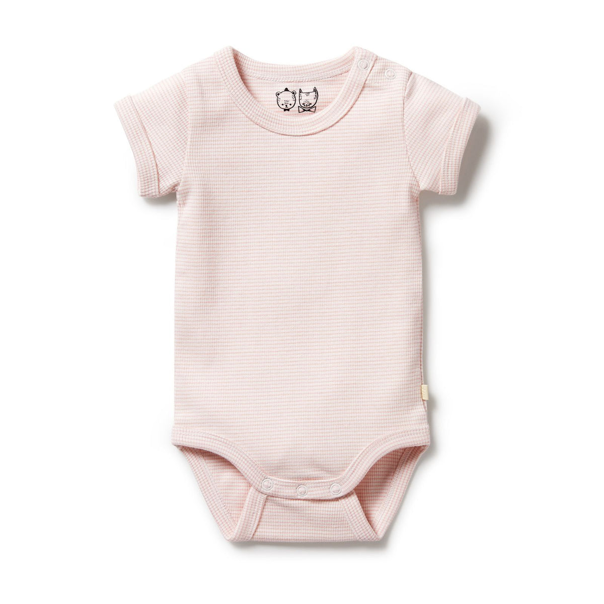 Organic Stripe Rib Bodysuit Cantaloupe