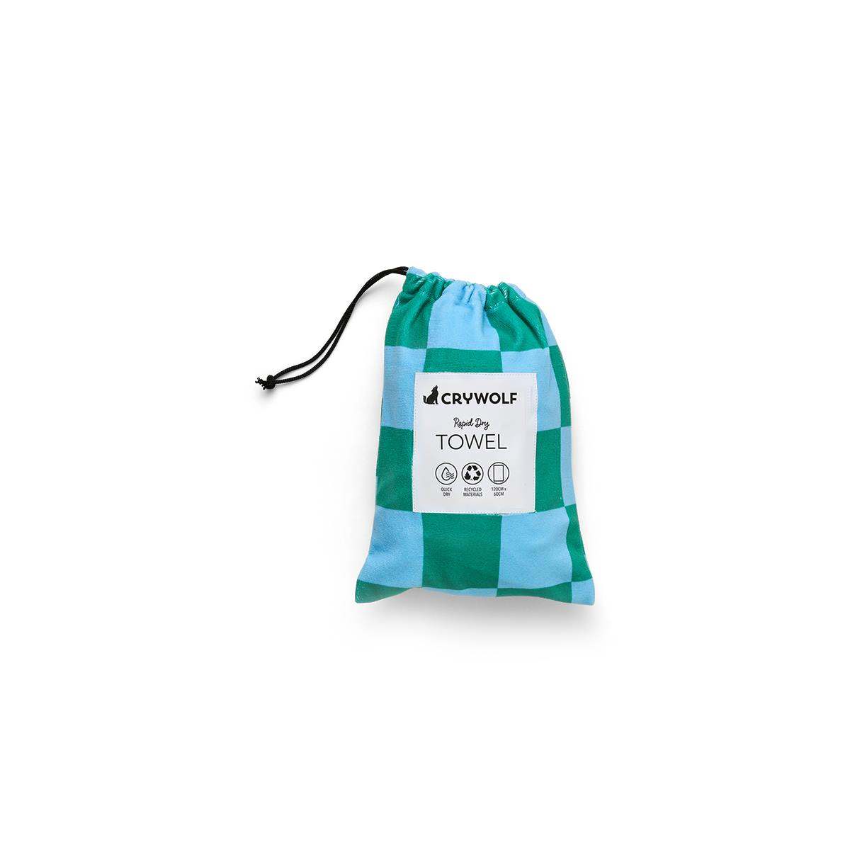 Rapid Dry Towel Sea Green Check