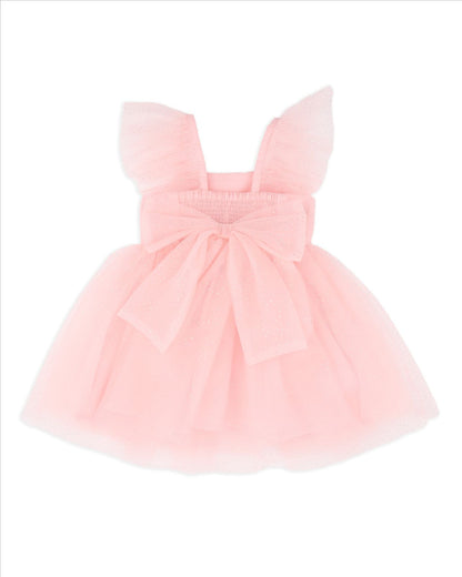 Festive Pink Glitter Tulle Dress