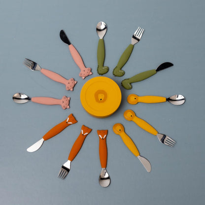 Silicone Cutlery Set 3-pack - Mr. Fox