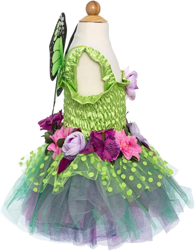 Green Fairy Blooms Deluxe Dress with Wings