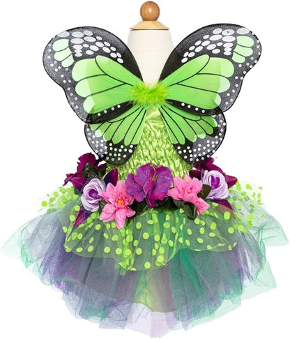 Green Fairy Blooms Deluxe Dress with Wings
