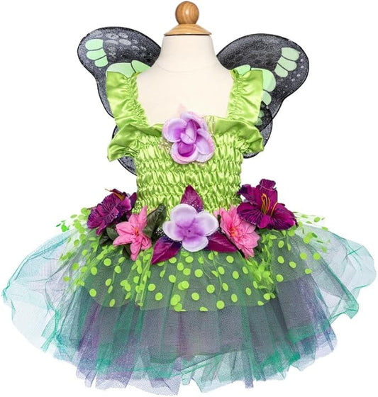 Green Fairy Blooms Deluxe Dress with Wings