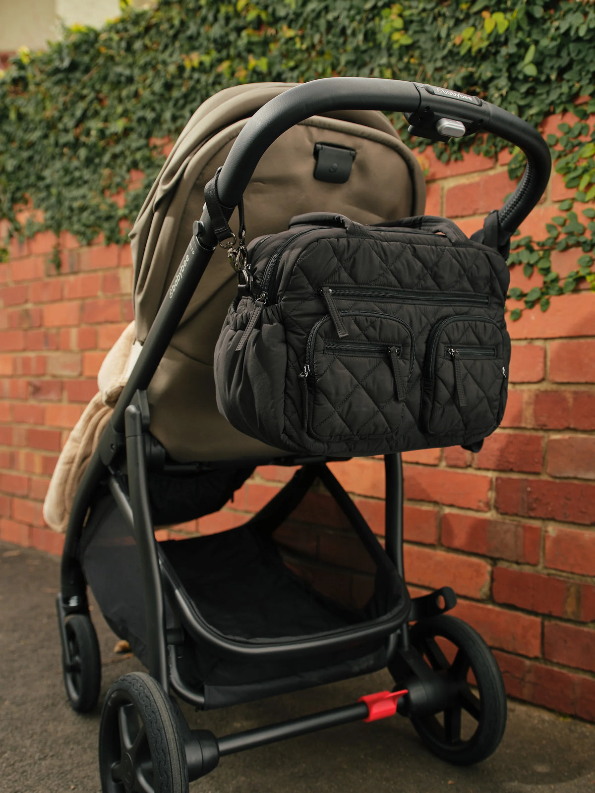 Carry All Nappy Bag Puffy Black Quilt