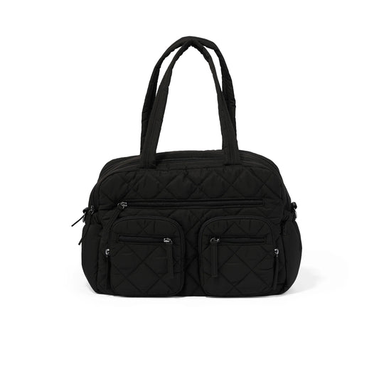 Carry All Nappy Bag Puffy Black Quilt