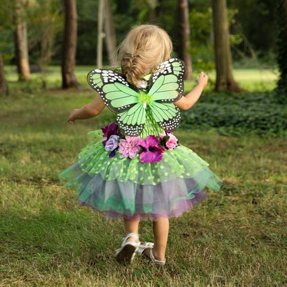Green Fairy Blooms Deluxe Dress with Wings