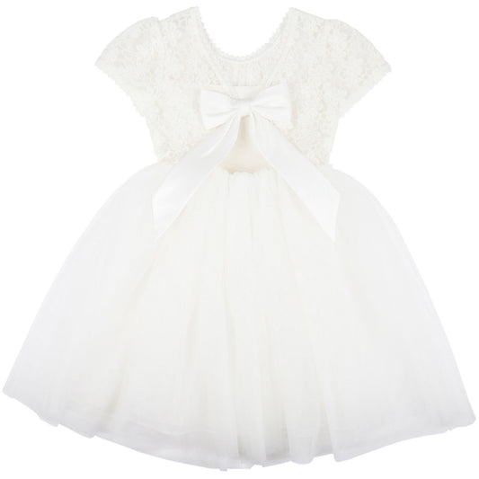 Bebe Lace Bodice W Back Bow Dress | Aster & Ruby