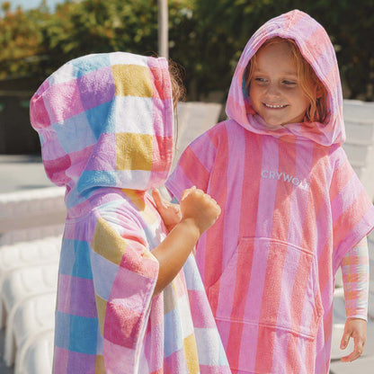 Hooded Towel Flamingo Stripe