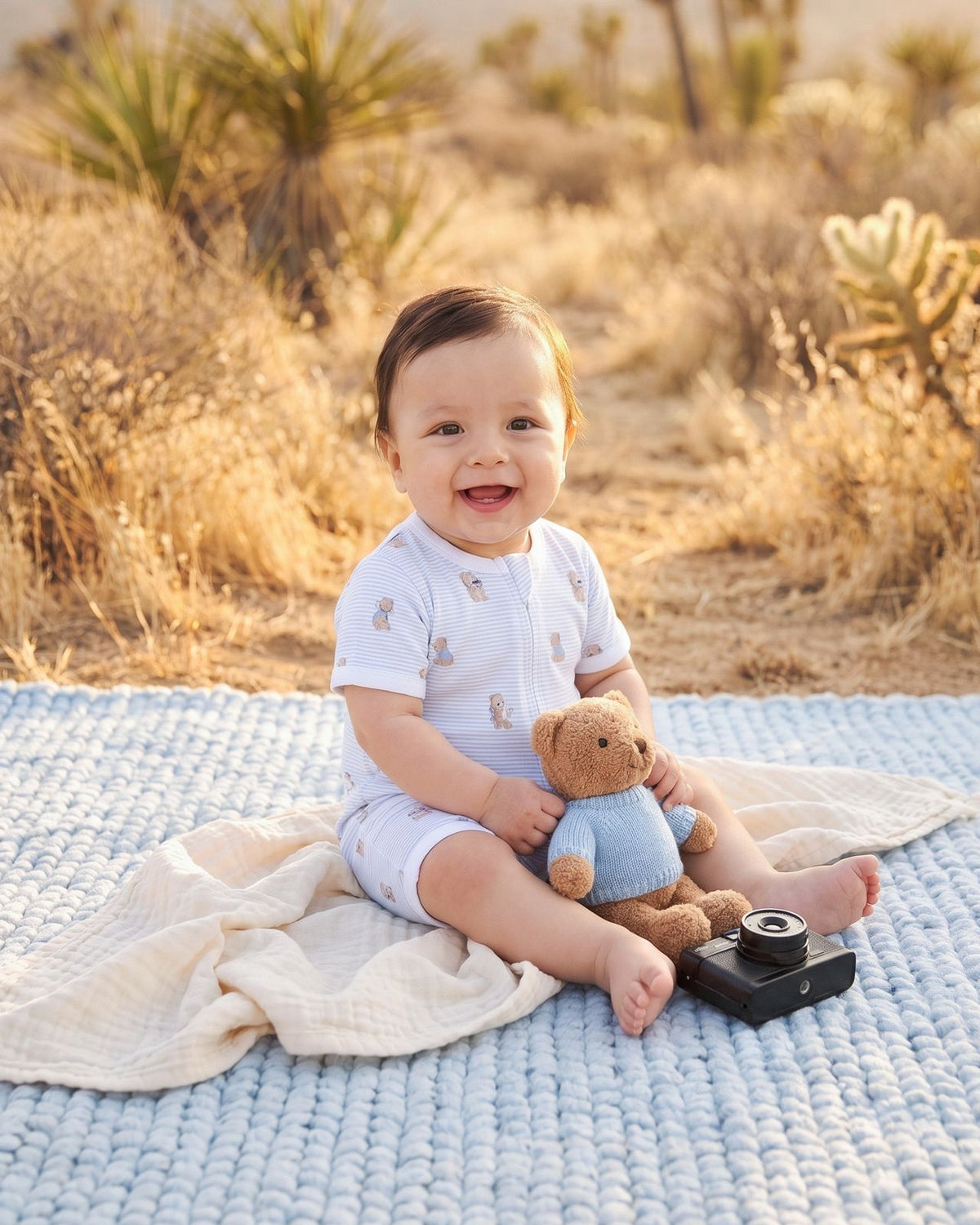 Brady Stripe Organic SS Zip Romper