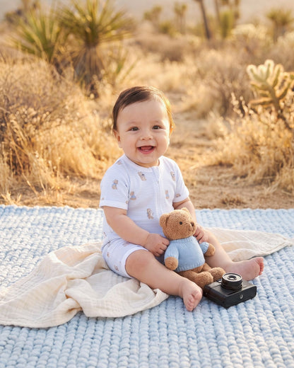 Brady Stripe Organic SS Zip Romper