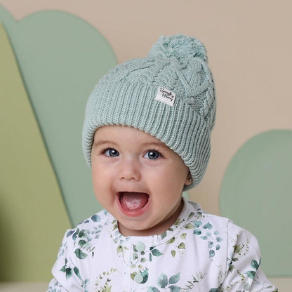 Snuggle Hunny Kids Sage Organic Baby Knit Beanie | Aster & Ruby