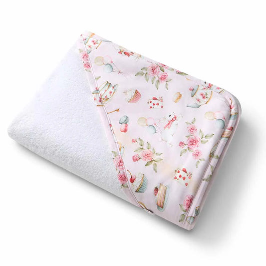 Alice’s Tea Party Organic Hooded Baby Towel