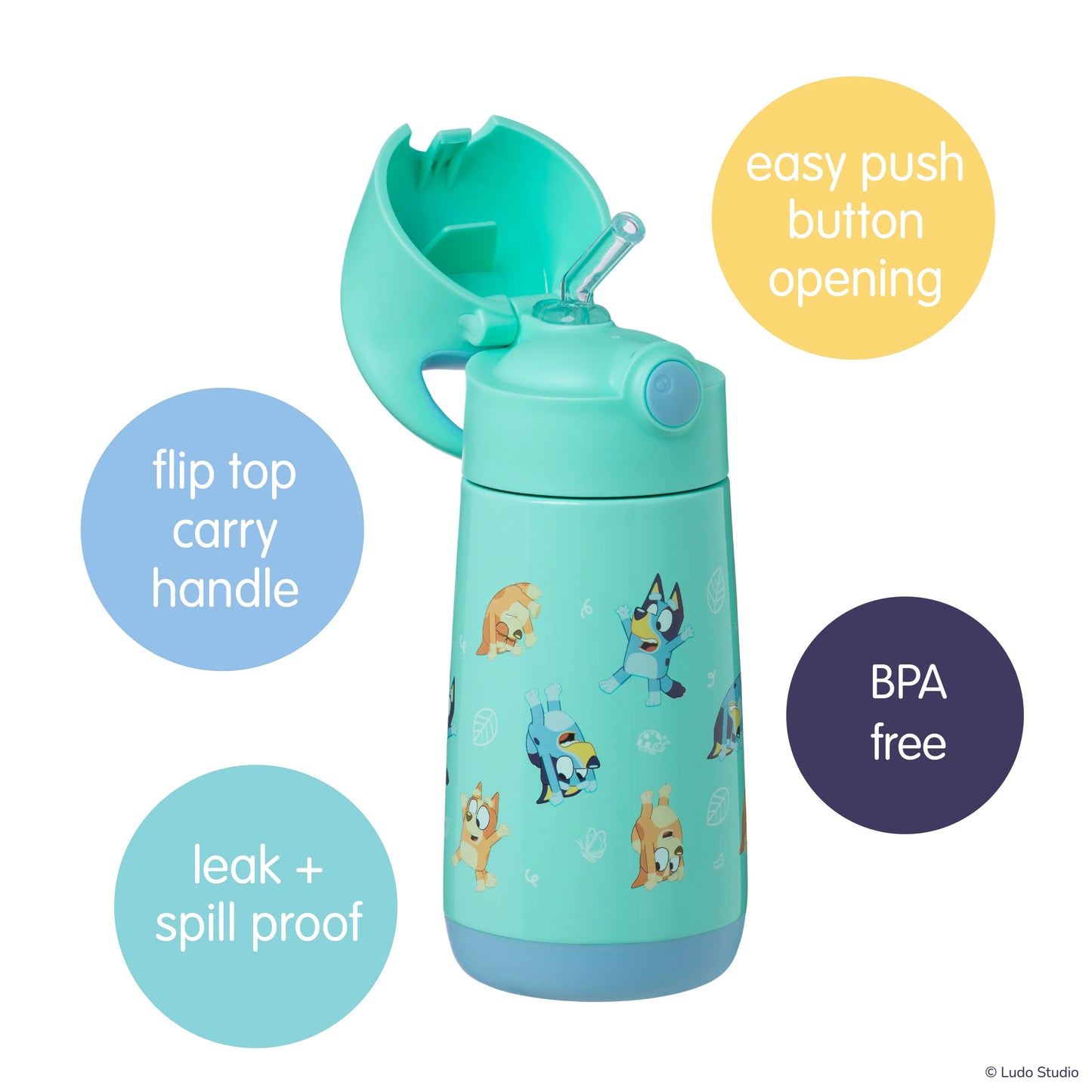 Bluey playtime 350mL insulated drink bottle