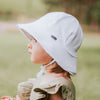White Ruffle Trim Toddler Bucket Hat