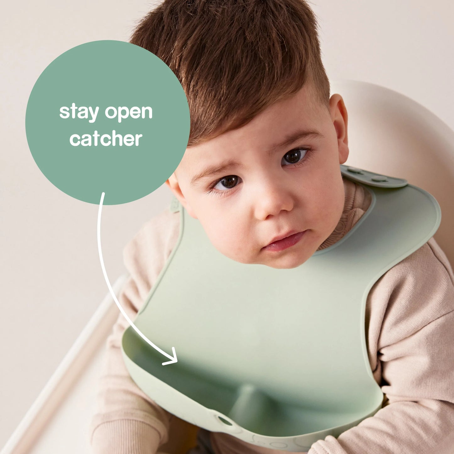 b.box Sage Silicone Bib | Aster & Ruby