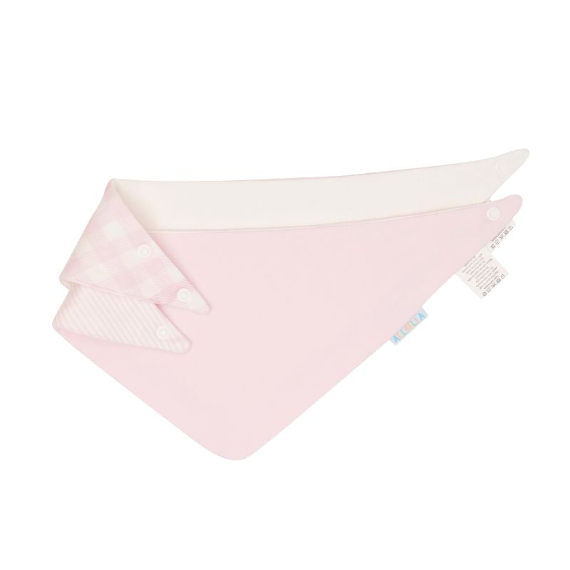 Bandana Bibs 2Pk - Gingham Pink back